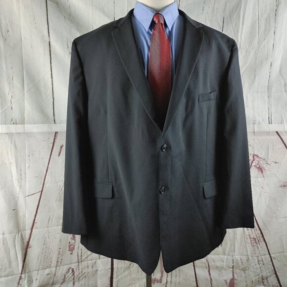 Pronto Uomo B&T 58L Wool Blend 2 Button Black Suit Jacket - Picture 1 of 14